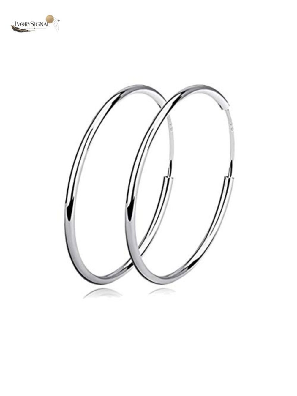 Sterling Silver Polished Round Circle Hoop Earrings 30mm Hypoallergenic